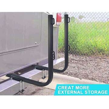 RV Bumper Rack,Bumper Mount Tote Tank Holder,RV Bumper Support Bracket with Heavy-Duty Straps, and Fits 4-4.5 inches Wide and 3.6-6 inches high Bumpers.