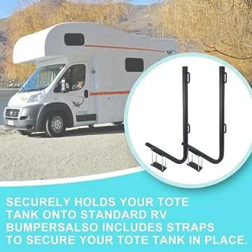 RV Bumper Rack,Bumper Mount Tote Tank Holder,RV Bumper Support Bracket with Heavy-Duty Straps, and Fits 4-4.5 inches Wide and 3.6-6 inches high Bumpers.