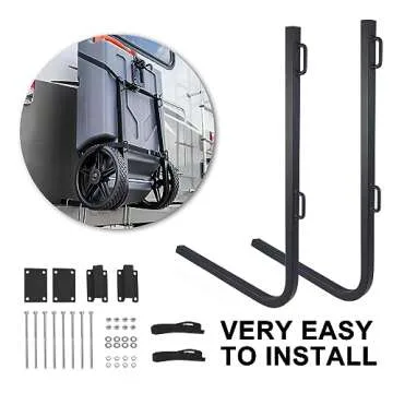 RV Bumper Rack,Bumper Mount Tote Tank Holder,RV Bumper Support Bracket with Heavy-Duty Straps, and Fits 4-4.5 inches Wide and 3.6-6 inches high Bumpers.