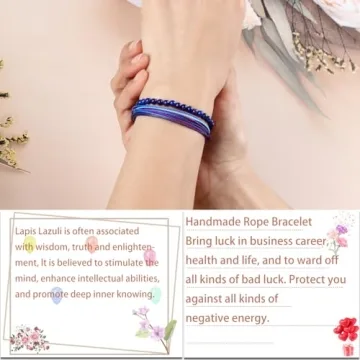 Adjustable LPBeads Blue Lapis Bracelet for All