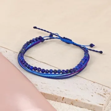 Adjustable LPBeads Blue Lapis Bracelet for All