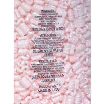 Bubblefast! 3.5 cu. ft. Pink Anti-Static Packing Peanuts - Eco-Friendly Cushioning Solution
