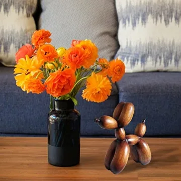 Unique Wood Grain Balloon Dog Sculpture for Home Decor