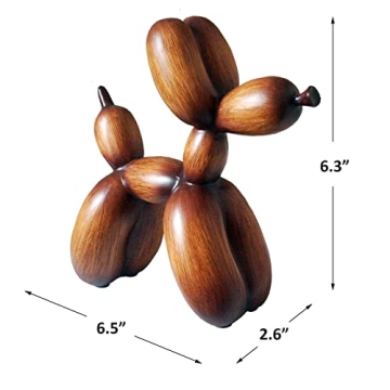 Unique Wood Grain Balloon Dog Sculpture for Home Decor