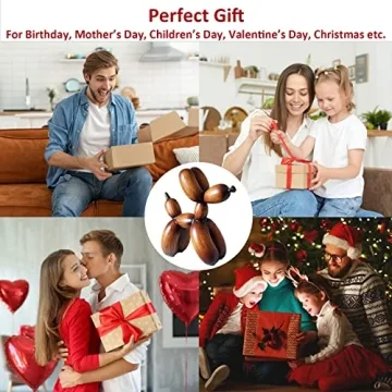 Unique Wood Grain Balloon Dog Sculpture for Home Decor