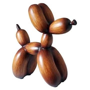 Unique Wood Grain Balloon Dog Sculpture for Home Decor