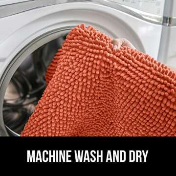 Gorilla Grip Soft Chenille Bathroom Toilet Lid Cover, Machine Washable Seat Covers, 19.5x18.5, Stays in Place Rubber Backing, Fits Most Round, Elongated and Oblong Lids, Accessories Decor, Coral