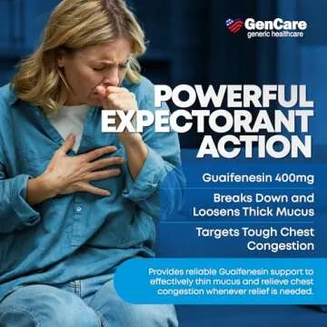 GenCare Mucus Relief Expectorant Guaifenesin 400 mg 200 Tablets Value Pack - Fast Acting Thinning of Mucus for Colds, Chest Congestion, Flu, Coughing and Allergies