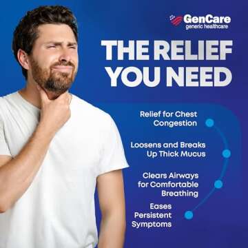 GenCare Mucus Relief Expectorant Guaifenesin 400 mg 200 Tablets Value Pack - Fast Acting Thinning of Mucus for Colds, Chest Congestion, Flu, Coughing and Allergies