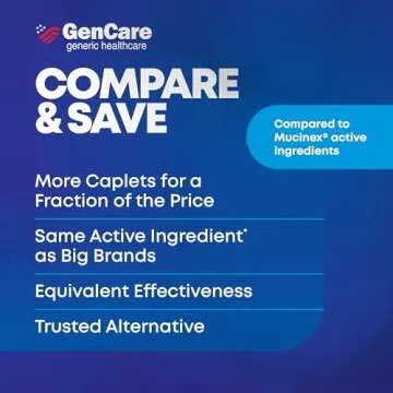 GenCare Mucus Relief Expectorant Guaifenesin 400 mg 200 Tablets Value Pack - Fast Acting Thinning of Mucus for Colds, Chest Congestion, Flu, Coughing and Allergies