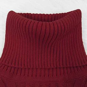 Famnbro Womens Fall Two Piece Outfits Rib-Knit Turtle Neck Long Sleeve Crop Top Sexy Sweater Dress Suits