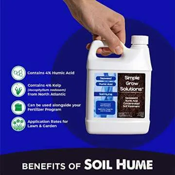 Organic Super Seaweed Humic Acid Blend- Liquid Sea Kelp for Grass and Plants - Soil Hume - Simple Grow Solutions- Natural Lawn & Garden Concentrate- Use with Fertilizer Program (32 Ounce)