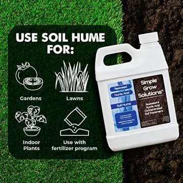 Organic Super Seaweed Humic Acid Blend- Liquid Sea Kelp for Grass and Plants - Soil Hume - Simple Grow Solutions- Natural Lawn & Garden Concentrate- Use with Fertilizer Program (32 Ounce)
