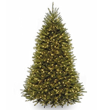 National Tree Company Pre-Lit Artificial Full Christmas Tree, Green, Dunhill Fir, White Lights, Incl...