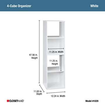 Closetmaid 4 Cube Stackable Storage, White