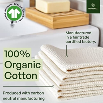 mioeco Reusable Organic Cotton Paper Towels for Eco-Friendly Cleaning
