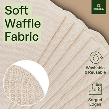 mioeco Reusable Organic Cotton Paper Towels for Eco-Friendly Cleaning