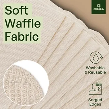 mioeco Reusable Organic Cotton Paper Towels for Eco-Friendly Cleaning