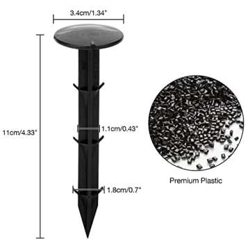 KINGLAKE 30 Pcs 4.3 inch Sturdy Plastic Stakes Anchors Rustproof for Holding Down Landscape Fabric L...