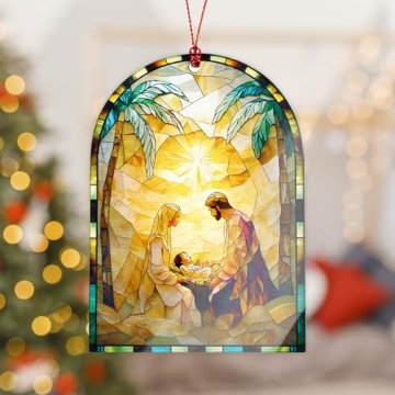 Christmas Nativity Scene Ornament - A Radiant Tribute to Faith for Tree Decorations