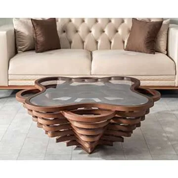 Canyon Coffee Table with Glass Top | Papella Design