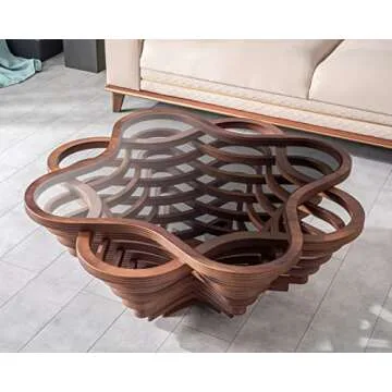 Canyon Coffee Table with Glass Top | Papella Design