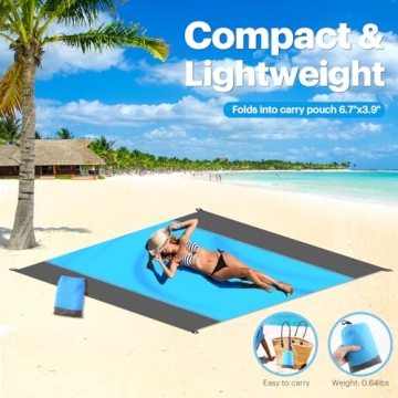 EASYFUN Oversized Sandproof Beach Blanket for Family