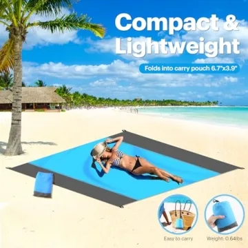 EASYFUN Oversized Sandproof Beach Blanket for Family