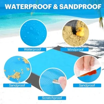 EASYFUN Oversized Sandproof Beach Blanket for Family