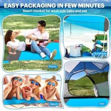 EASYFUN Oversized Sandproof Beach Blanket for Family