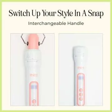 INH Hair 3-in-1 Quick Change Styler | Interchangeable Styling Tool with 3 Detachable Heads: Thermal Round Brush, Clamp Curling Iron, and Bubble Barrel