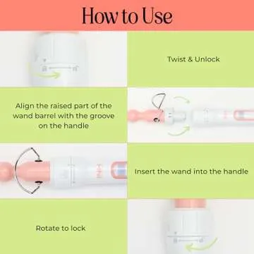 INH Hair 3-in-1 Quick Change Styler | Interchangeable Styling Tool with 3 Detachable Heads: Thermal Round Brush, Clamp Curling Iron, and Bubble Barrel