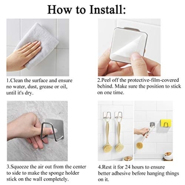 NEXCURIO Sponge Holder Caddy - Rustproof Stainless Steel Design