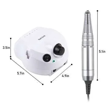 30000 RPM Acrylic Electric Nail Drill File Pedicure Manicure Machine Drill Bits Kit Set with Sanding Bands Accessories E File to Remover Acrylic Gel Polisher Tools(White)