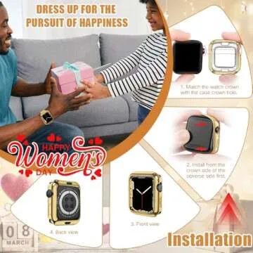 top4cus 42mm Cover Environmental Soft Flexible TPU Anti-Scratch Lightweight Protective 42mm Iwatch Case Compatible with Apple Watch Series 8/7 Series 6/SE/5/4 Series 3/2/1 - Gold