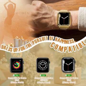 top4cus 42mm Cover Environmental Soft Flexible TPU Anti-Scratch Lightweight Protective 42mm Iwatch Case Compatible with Apple Watch Series 8/7 Series 6/SE/5/4 Series 3/2/1 - Gold