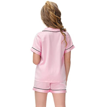 Veseacky Classic Silk Pajama Set for Girls - Size 6