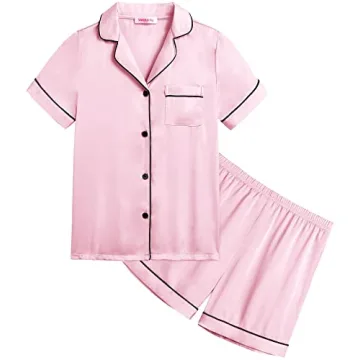 Veseacky Classic Silk Pajama Set for Girls - Size 6