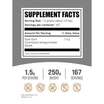 BulkSupplements.com Guar Gum Powder - Enhance Your Cooking & Health