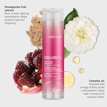 Joico Colorful Anti-Fade Shampoo | For Color-Treated Hair | Preserve Hair Color & Vibrancy | Boost Shine & Reduce Breakage | Sulfate Free | With Camellia Oil & Pomegranate Extract | 10.1 Fl Oz