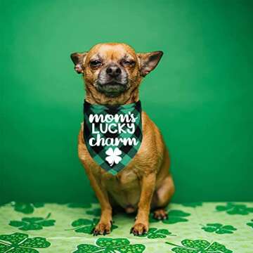 JOTFA St. Patrick’s Day Dog Bandanas, Plaid Dog Puppy St. Patrick’s Day Bandana Scarf for Small ...