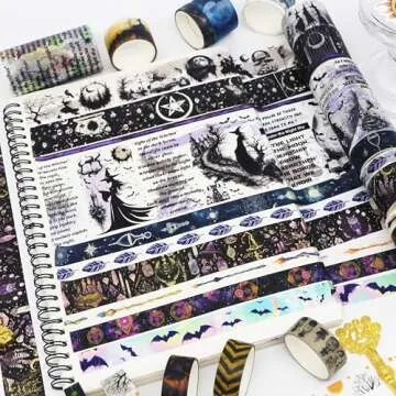 MPOPUUL 37 Rolls Witches Theme Washi Tape Set for Crafts