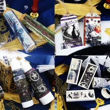 MPOPUUL 37 Rolls Witches Theme Washi Tape Set for Crafts