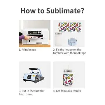 Craft Express 12 OZ Sublimation Glass Mason Jar Blanks Frosted with Handle-Sublimation Tumbler Jar Cups Glass with Lid and Straw-Perfect for Cricut Mug Press Crafting-Set of 4