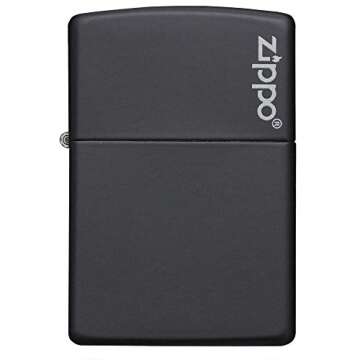 Zippo Logo Black Matte Pocket Lighter – The Ultimate Gift for Smokers