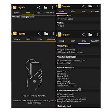 30PCS Black NFC Tags NTAG215 NFC Stickers NFC Lables Compatible with Android & iPhone 504 Bytes Memory Fully Programmable-Timeskey NFC