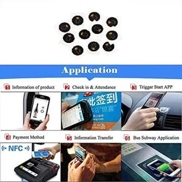 30PCS Black NFC Tags NTAG215 NFC Stickers NFC Lables Compatible with Android & iPhone 504 Bytes Memory Fully Programmable-Timeskey NFC