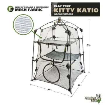 Outback Jack Catio Outdoor Cat Enclosure, (Kitty Katio) for Indoor Cat or multiple cats - Portable Cat Tent, Outdoor Cat Tent Play Tent for Cat, Outdoor Cat Catio, Outside Cat Enclosure, Cat House