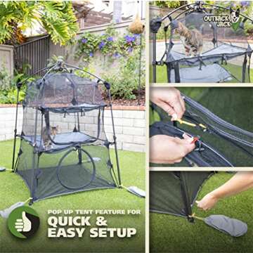 Outback Jack Catio Outdoor Cat Enclosure, (Kitty Katio) for Indoor Cat or multiple cats - Portable Cat Tent, Outdoor Cat Tent Play Tent for Cat, Outdoor Cat Catio, Outside Cat Enclosure, Cat House