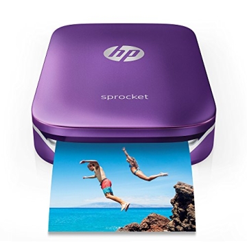 HP Sprocket Portable Photo Printer, Print Social Media Photos on 2x3 Sticky-Backed Paper - Purple (Z...